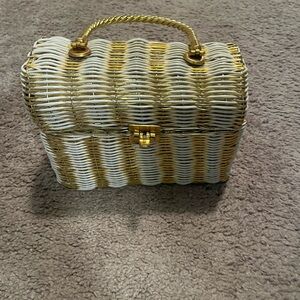 Vintage Delill white and gold mini bag